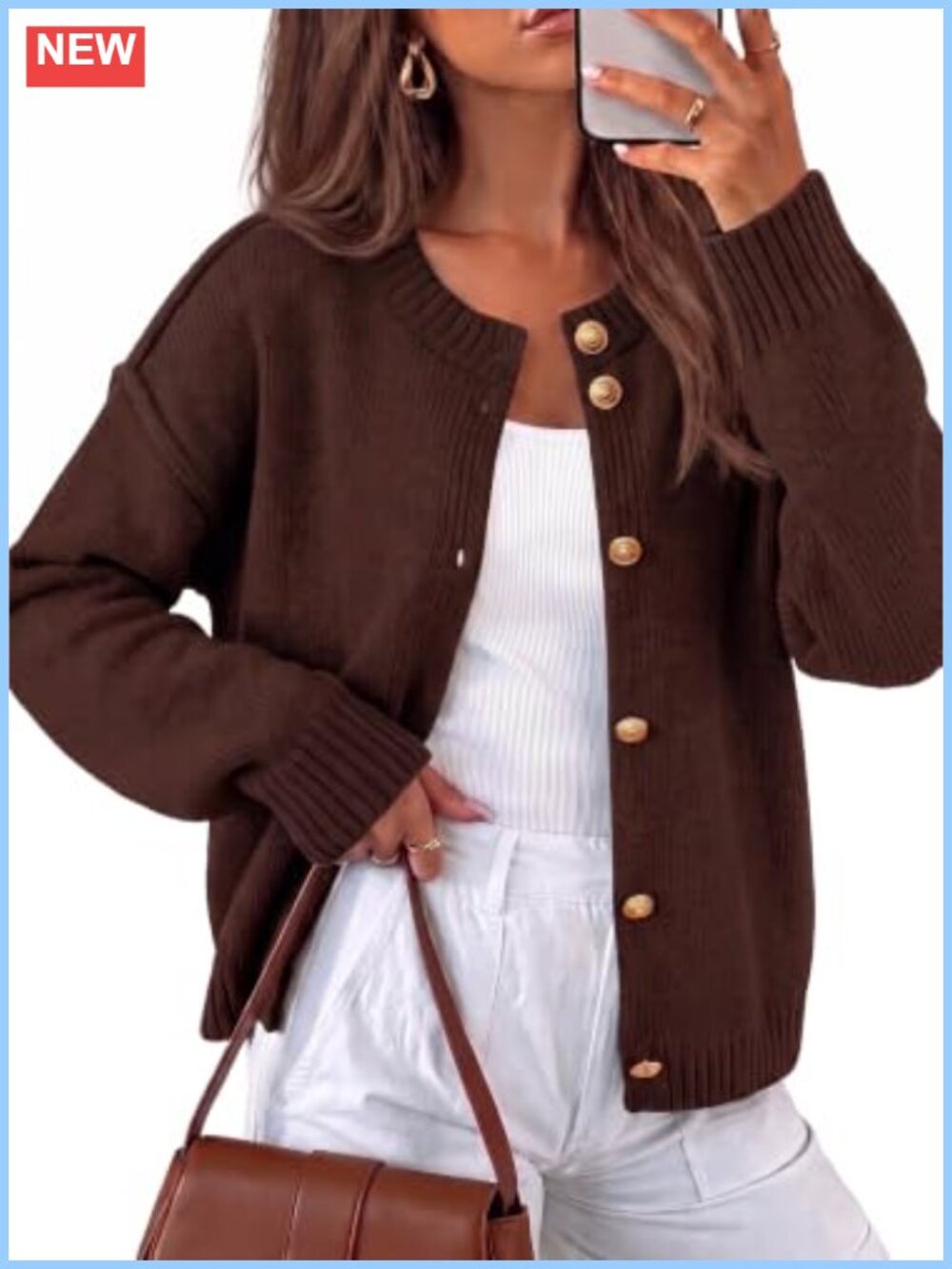 Chunky Oversize Ribbed Knit Button Up Cardigan Sweater